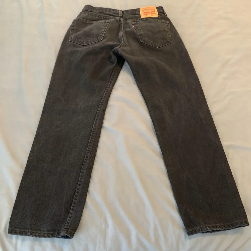 Levis 505 Jeans Mens 32x30 Gray Charcoal Wash Straight Leg Denim‎ Regular Fit